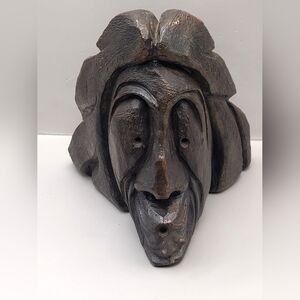 Vintage Signed "TBM" Thomas B. Maracle Hand Carved Stone Sculpture Mohawk